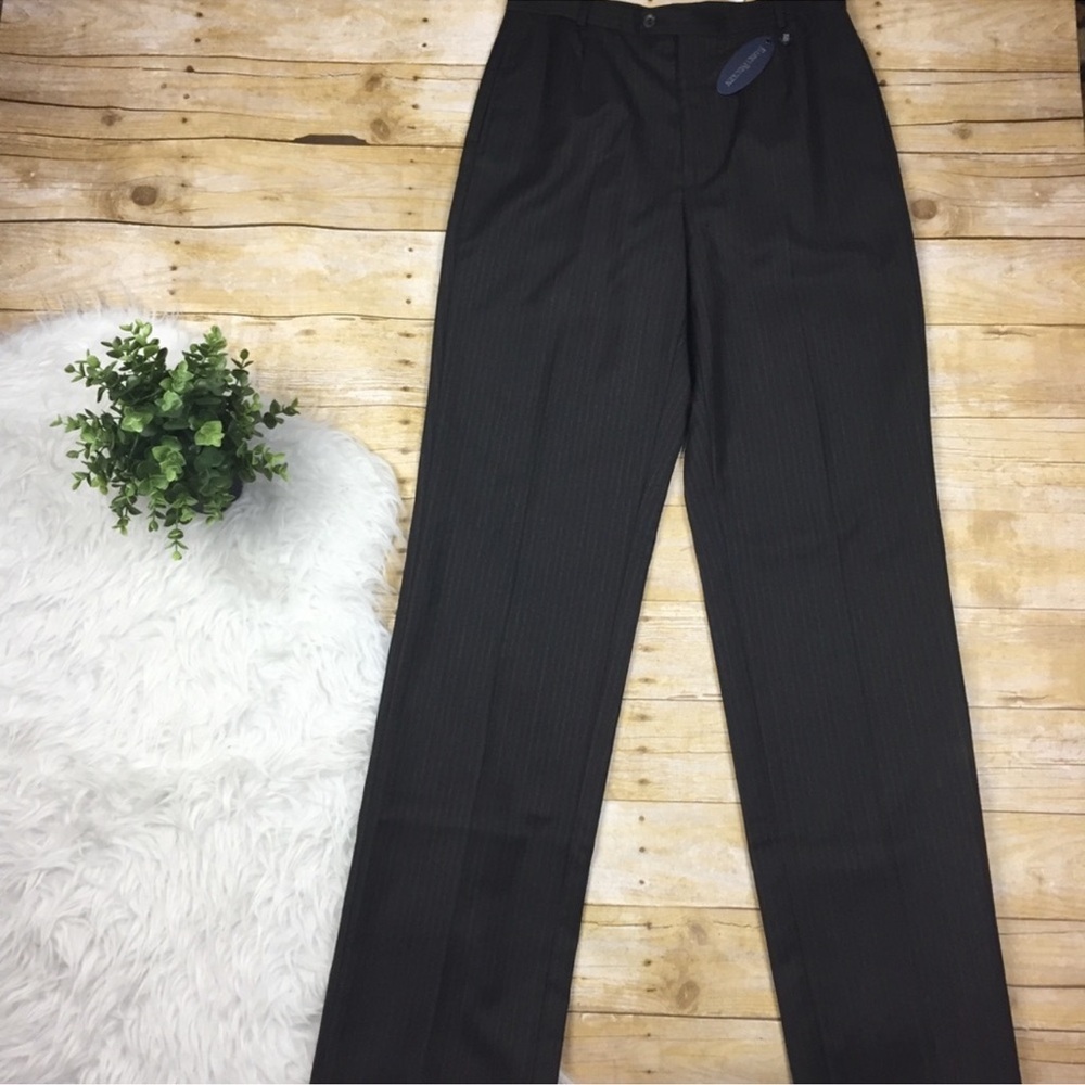 Barry Bricken 100% Wool Pinstriped Hillary Pant NWT Size 10 Long